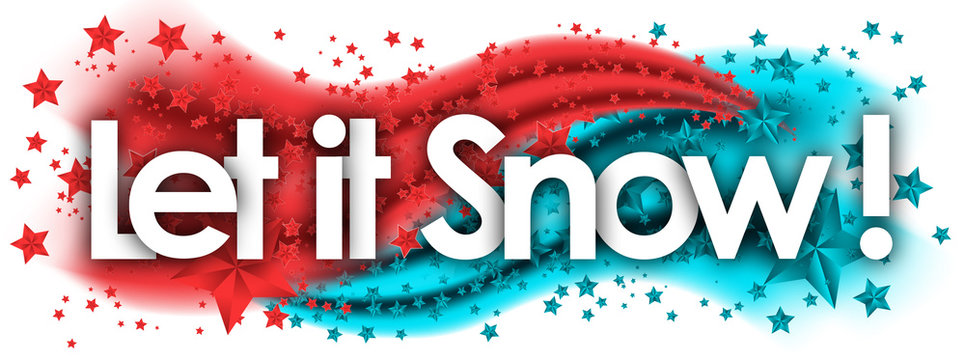 Let it Snow word in stars colored background