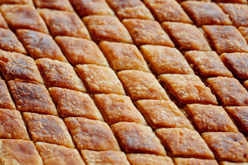 Turkish baklava served in the tray