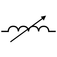 Variable Inductor Symbol For Circuit Design