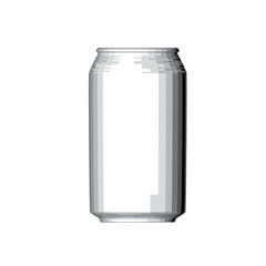 Polygonal can of lemonade, beer, drink, soda. Black and white shades. Flat style.