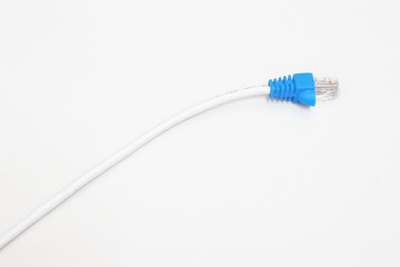 Lan cable on white background