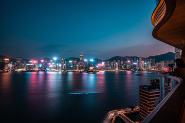Fototapeta na wymiar Hong Kong Victoria Harbor Night View