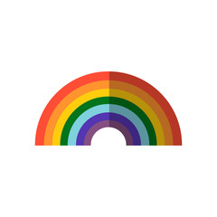 Vector colorful rainbow icon, flat illustration isolated on white background. Homosexual minority concept icon. LGBT concept image. Rainbow spectrum colors