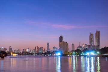 Fototapeta na wymiar Building and skyscraper Bangkok city.