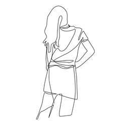 Continuous line vector drawing. One line illustration. Abstract silhouette.