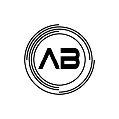 Fototapeta na wymiar Initial Letter Logo AB Template Vector Design