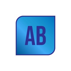 Initial Letter Logo AB Template Vector Design