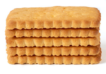Chip cookie isolated on white background, homemade crunchy biscuits.
