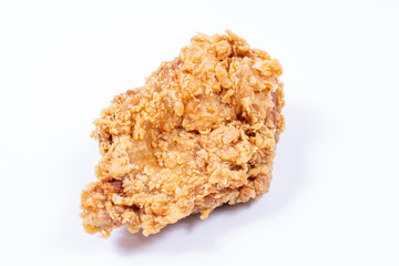  Fried chicken breast for a delicious meal on a white background