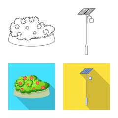 Vector design of urban and street icon. Collection of urban and relaxation stock vector illustration.