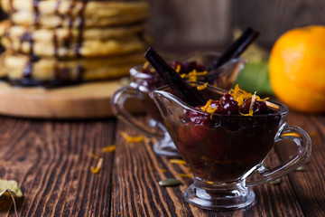 Thanksgiving day dinner cranberry sauce