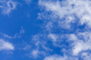 blue sky background with tiny clouds.