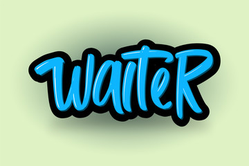 Waiter hand drawn modern brush lettering text. Vector illustration of business logo for webpage, print and advertising.