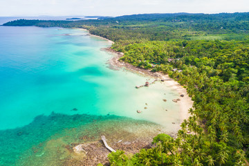 Aerial view paradise island sea beach beautiful of nature