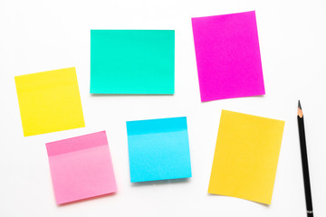 Empty paper sheet with colorful texture and on white background surface. Copy space for add text or art work designs.