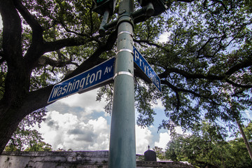 Prytania Street & Washington Avenue street sign New Orleans 