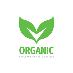 Organic product icon logo design.