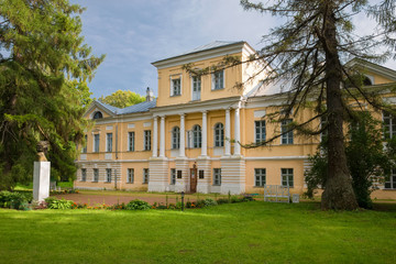 BERNOVO, TVER REGION, RUSSIA - AUGUST 11, 2019: Museum building A.S. Pushkin. The main house  of the estate of the landowners Wulf. The village of Bernovo
