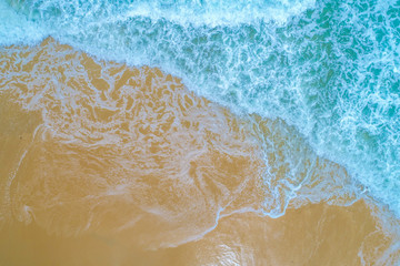 Fototapeta na wymiar Sea wave on sand beach turquoise water nature landscape