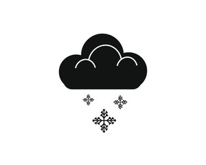 simple icon vector with cloud shape with snow
