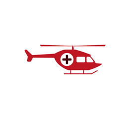 Medical Helicopter icon. Vector illustration, flat design.