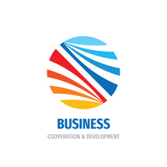 Business logo template design. Cooperation & development. Abstract circle concept sign. 