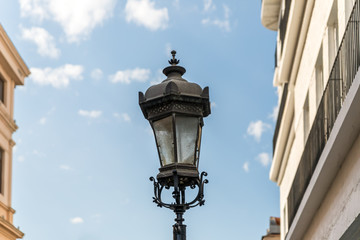 Fototapeta na wymiar A decorative street lamp is on the embankment of Batumi city - the capital of Adjara in Georgia
