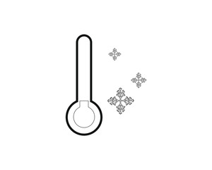 simple icon vector with thermometer shape in winter