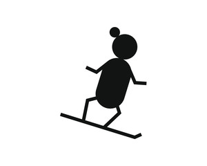 simple icon vector with shape of man snowboarding