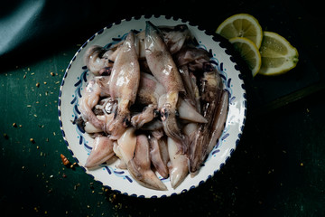 raw squids in a bowl