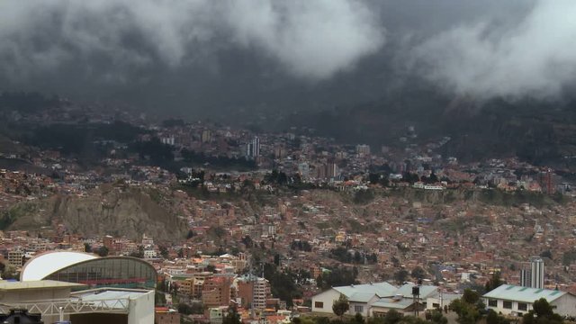 City cloud timelapse in La Paz, Bolivia