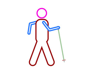 simple icon vector with hiker shape