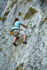 Obraz premium Climber on a wall
