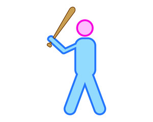 simple icon vector with baseball player shape