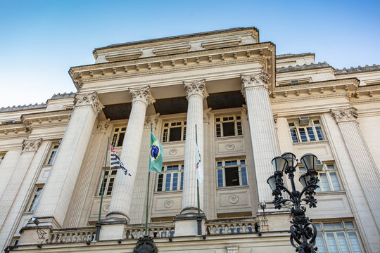 Palace Viscount of Maua Square and Santos City Hall in Sao Paulo, Brazil