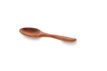 Empty Wood spoon on white background