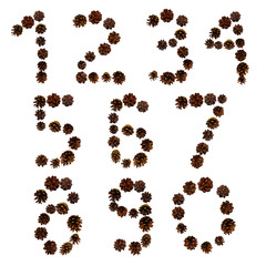 Christmas figures from Christmas cones, layout for design from Christmas symbols