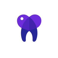tooth heart vector illustration for toot care company concept