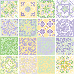 Geometrical composition of squares. The design of the seamless pattern is intended for printing on fabric, wallpaper, oilcloth, tile for creating interior design.