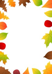 Autumn leaves frame background for flyers and documents