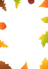 Autumn leaves frame background for flyers and documents