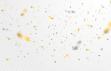 Abstract background. Party, Celebration or special birthday background with golden shiny glitters or ribbon falling in gradient background. Creative and Modern design in EPS10 vector illustration.