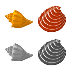 Vector illustration of animal and decoration logo. Collection of animal and ocean stock symbol for web.