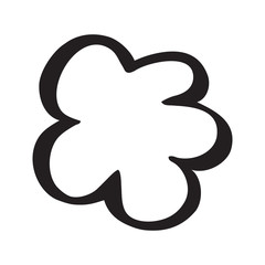 Black and white simple vector icon of a tree