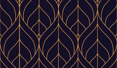 Vector ornamental seamless pattern. Gold and blue background and wallpaper in Arabic style. Geometric pattern. illustration for your design. ь