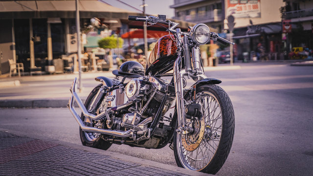 Old School Chopper Motorcycle Style