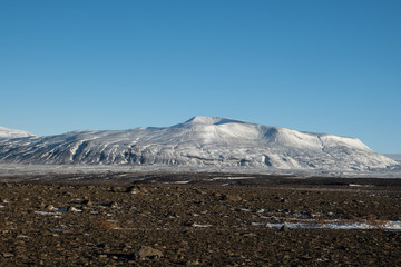 Der vulkanische Berg Hafrafell nahe Husafell im isländischen Hochland. / The volcanic mountain...