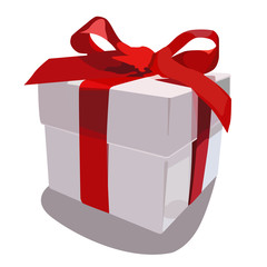 gift white realistic vector illustration isolated