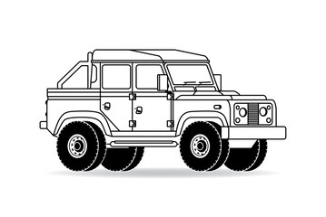 Britischer 4 x 4 Pickup Kontur Silhouette © Guido
