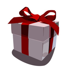 gift white realistic vector illustration isolated
